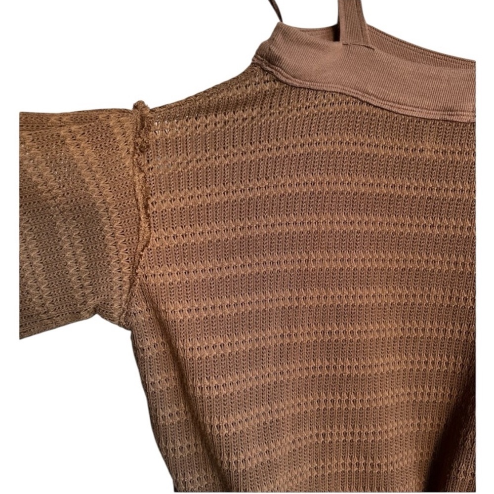 NWT Free People Sistine Hacci Knit Top in Moss Green - Picture 8 of 11